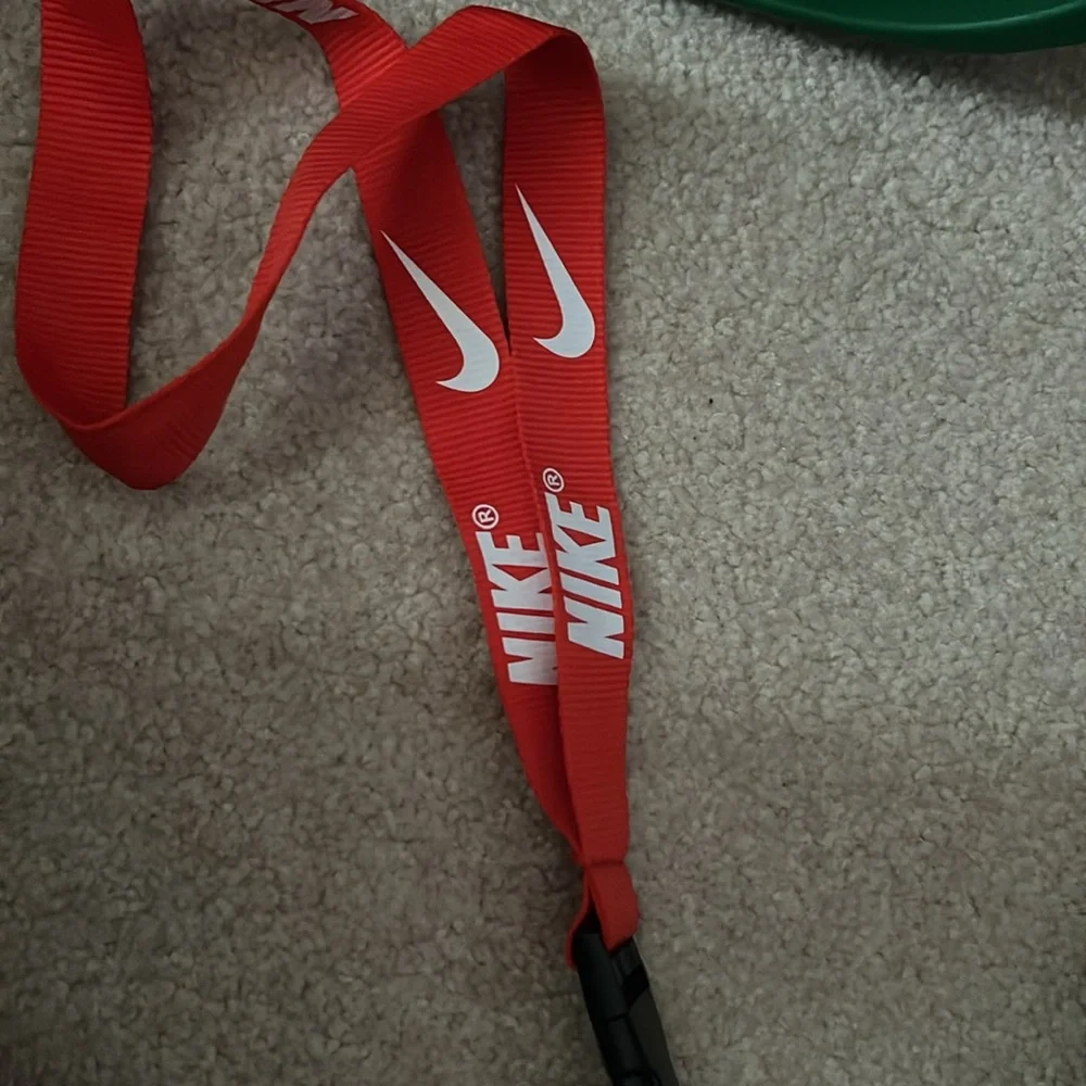 NWOT Red Nike Lanyard Detachable Keychain Badge ID Holder Phone Strap